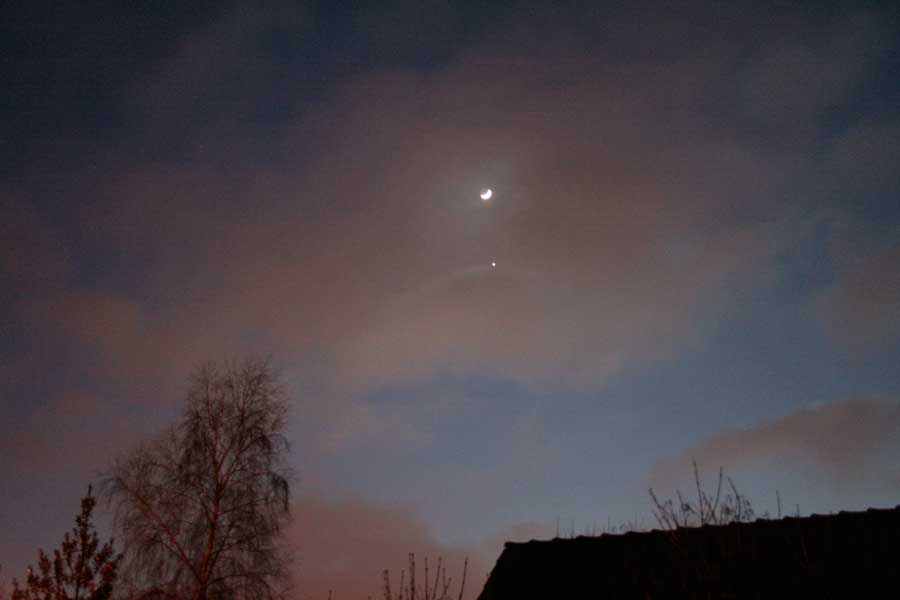 Mond und Venus